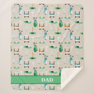 Cobertor Sherpa Esportes Personalizados Golfer Golfcart Golfing