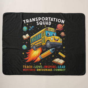 Cobertor Sherpa Esquadrão de Transporte Motorista de Ônibus Escola