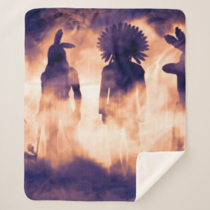 Cobertor Sherpa Esquecidos Guerreiros Nativos Americanos Emergindo