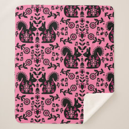 Cobertor Sherpa Esquilo Arte Foliar Nórdica Escandinava