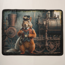 Cobertor Sherpa Esquilo Steampunk e Comboio