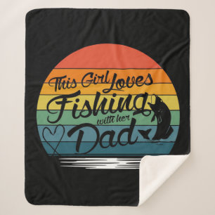 Cobertor Sherpa Esta Menina Adora Pescar Com Sua Vintage Pai