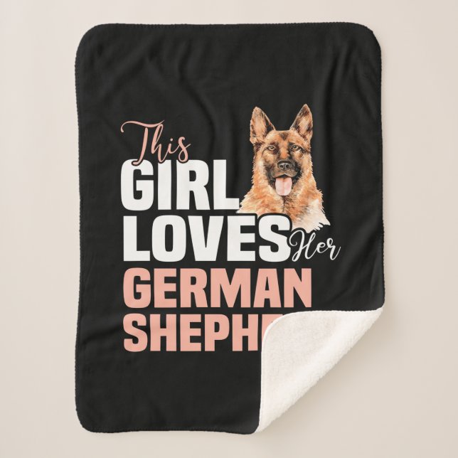 Cobertor Sherpa Esta Menina Ama O German shepherd (Frente)