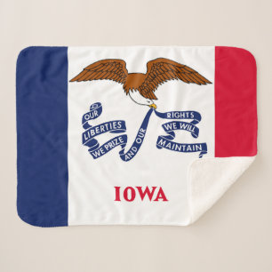Cobertor Sherpa Estado de Iowa Flag Impressão Patriotic