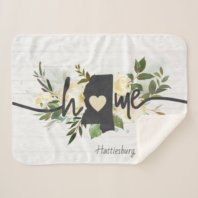 Cobertor Sherpa Estado do Mississippi Personalizado Russo da Cidad (Frente (Horizontal))