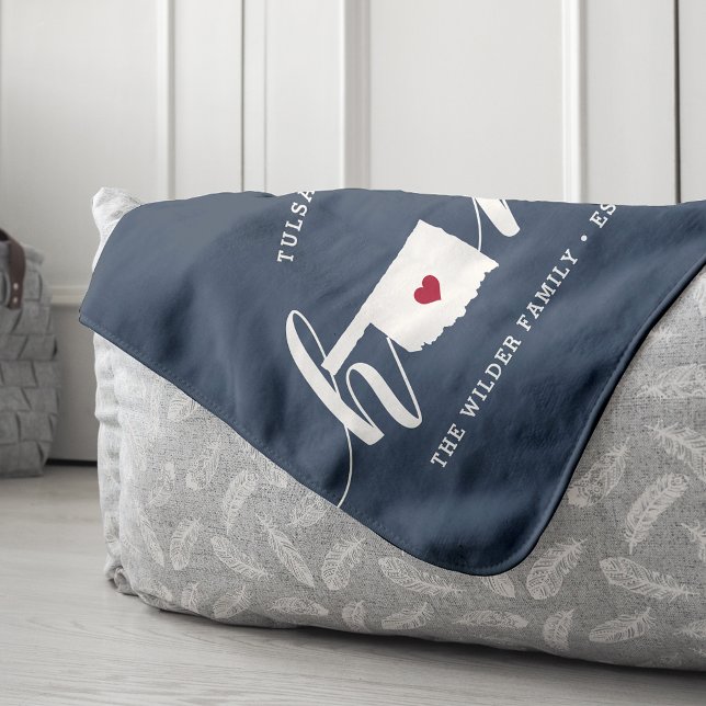 Cobertor Sherpa Estado inicial de Oklahoma personalizado (Criador carregado)