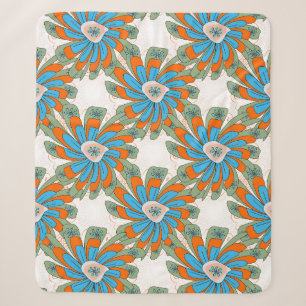 Cobertor Sherpa Estampa de tecido abstrata floral rasterizada