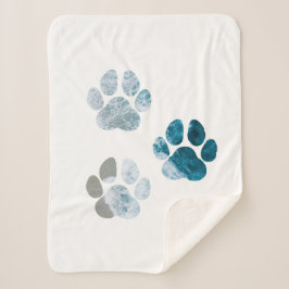Cobertor Sherpa Estampas de pata de cão - Ondas de praia e areia