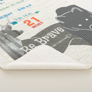 Cobertor Sherpa Estatísticas de Nascimento do Bear Querido Menino