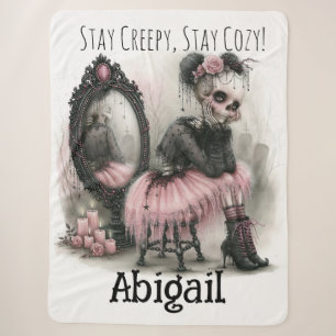 Cobertor Sherpa Estética Pastel Goth Halloween