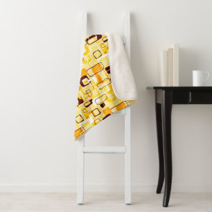 Cobertor Sherpa Estilo abstrato amarelo e preto moderno