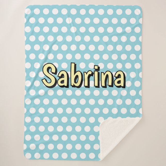 Cobertor Sherpa Estilo de anos 50 da bolinhas retrorada (Frente)