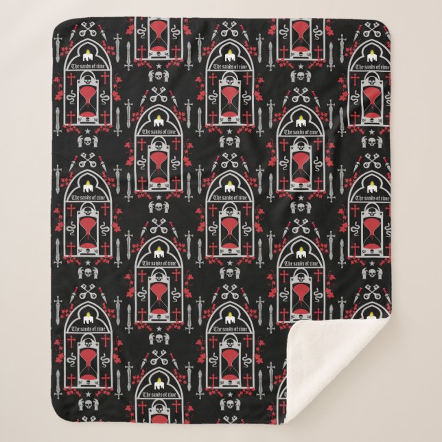 Cobertor Sherpa Estilo de Moda Gótica (Frente)