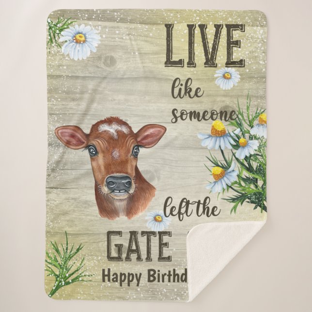 Cobertor Sherpa Estilo de Vaca Engraçado Estilo de Vaca Positivo (Frente)