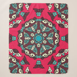 Cobertor Sherpa Estilo étnico de padrão constante. Vintage decor