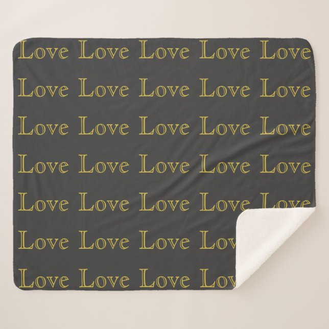 Cobertor Sherpa Estilo Ouro Cinza Casamento Amor Clássico (Frente (Horizontal))