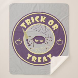 Cobertor Sherpa Estilo Starbucks para a aranha do halloween