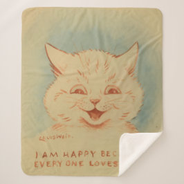 Cobertor Sherpa Estou Feliz Porque Todo Mundo Me Ama (Gato Doce)