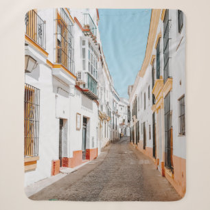 COBERTOR SHERPA ESTRADA COM CAMINHOS DE BEIGE EM CÉU AZUL