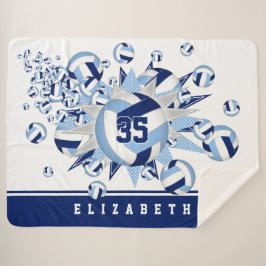 Cobertor Sherpa estrela azul-clara do volleyball