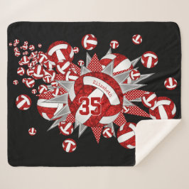 Cobertor Sherpa estrela branca vermelha do volleyball