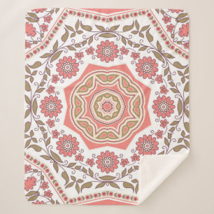 Cobertor Sherpa Estrela Floral Mosaica: Padrão Invisível