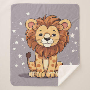 Cobertor Sherpa Estrelas de desenho animado de leão