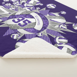 Cobertor Sherpa estrelas de volicola de cinza roxa personalizadas