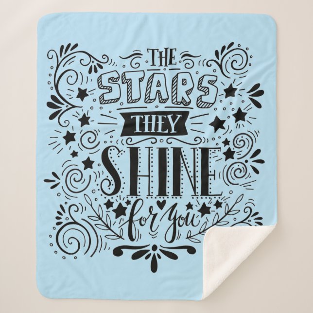 Cobertor Sherpa Estrelas que brilham para você (Frente)