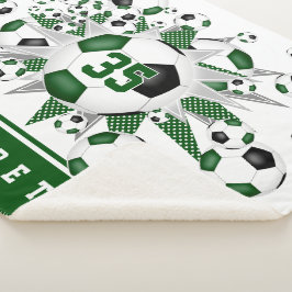 Cobertor Sherpa estrelas verdes de esportes negros de futebol