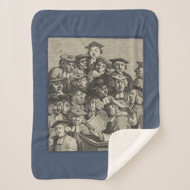 Cobertor Sherpa Estudiosos em uma aula (por William Hogarth) (Frente)