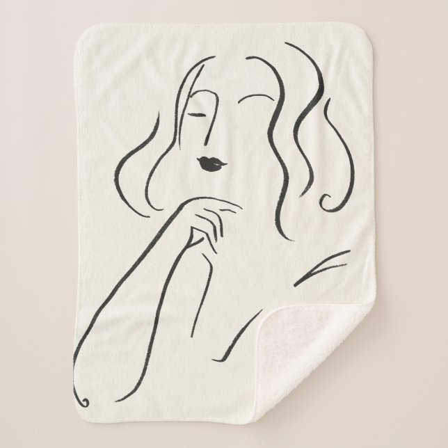 Cobertor Sherpa Estudo Simples - Esquema de uma Mulher (Frente)