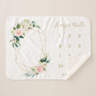 Cobertor Sherpa Etapa do Primavera geométrico Florals Baby