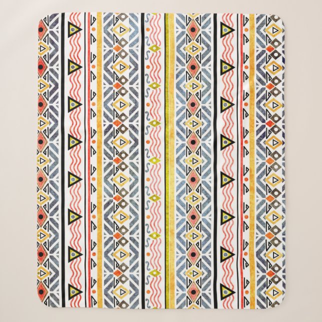 Cobertor Sherpa Etno Folk Retro. (Frente)