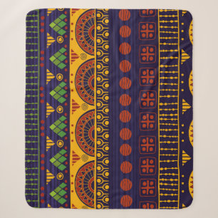 Cobertor Sherpa Etno Tribal: Design de padrão sem costura.