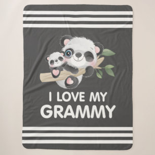 Cobertor Sherpa Eu adoro o meu vovô, bebezinho e pandas adultas