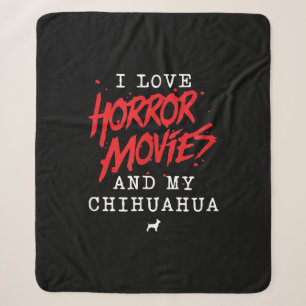 Cobertor Sherpa Eu Amo Filmes De Horror E Meu Dono De Cachorro Chi