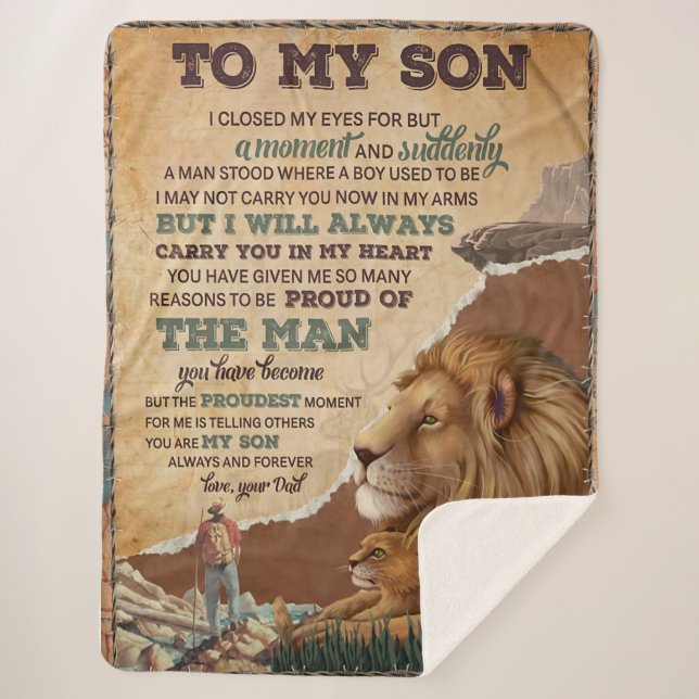 Cobertor Sherpa Eu Fechei Meus Olhos Por Um Momento, Pai Para Filh (Frente)