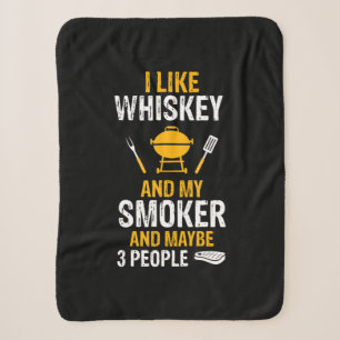 Cobertor Sherpa Eu Gosto De Whiskey Meu Fumador 3 Pessoas CHURRASC