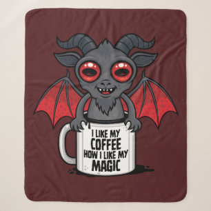 Cobertor Sherpa Eu Gosto do Meu Café Como Eu Gosto da Minha Magia
