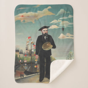 Cobertor Sherpa Eu mesmo: Retrato – Paisagem, Henri Rousseau 1890