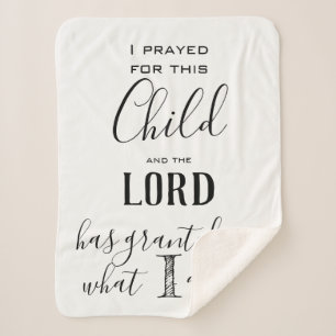 Cobertor Sherpa Eu Rezei por esta Criança. O Senhor me deu