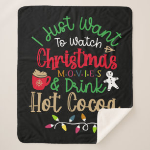 Cobertor Sherpa Eu Só Quero Ver Filmes De Natal E Beber Quente