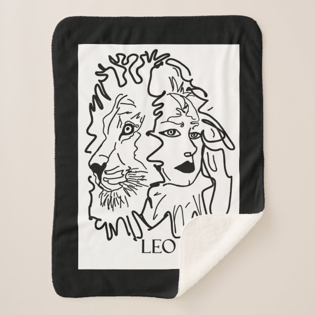 Cobertor Sherpa Eu sou LEO (Frente)