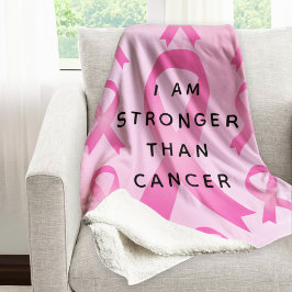 Cobertor Sherpa Eu Sou Mais Forte Que A Citação Rosa Do Cancer Da 