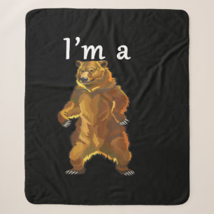 Cobertor Sherpa Eu sou um Urso Pardo e Ursos Marrons