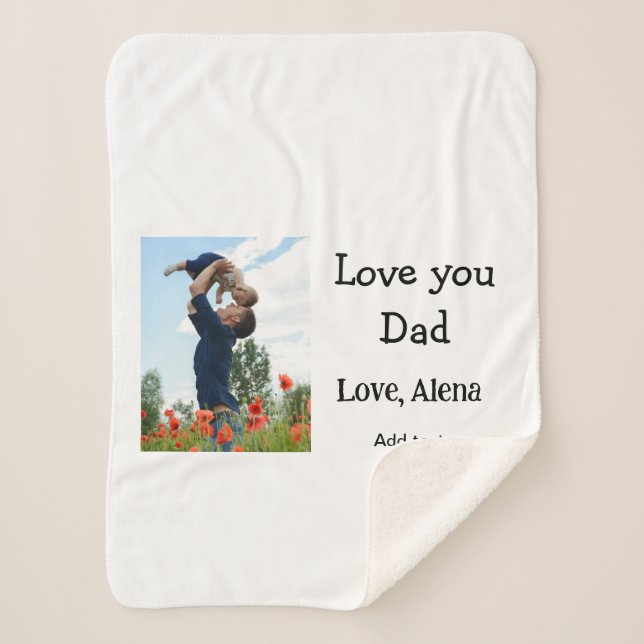 Cobertor Sherpa Eu te amo pai dia de os pais elegante adicionar te (Frente)