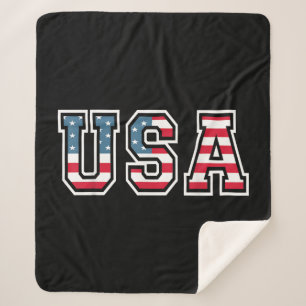 Cobertor Sherpa EUA Bandeira Patriótica Americana Para Homens Meni
