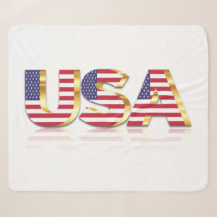 Cobertor Sherpa EUA Flag Sherpa Blanket Estados Unidos da América