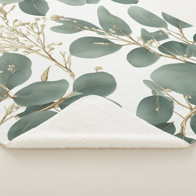 Cobertor Sherpa Eucalyptus deixa padrão (3/4)